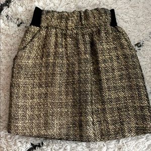 Gold / Black Tweed Skirt by NY Designer (S)